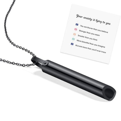 Collier respiratoire en acier inoxydable pour arrêter de fumer et soulager l'anxiété