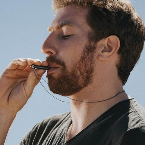 Collier respiratoire en acier inoxydable pour arrêter de fumer et soulager l'anxiété
