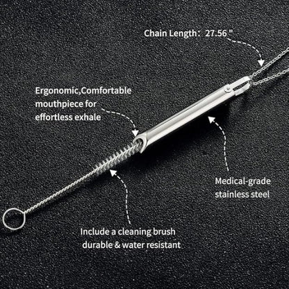 Collier respiratoire en acier inoxydable pour arrêter de fumer et soulager l'anxiété